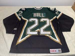Brett Hull Dallas Stars CCM Jersey Green Mens Xl Clean Mic Vintage Nhl Black